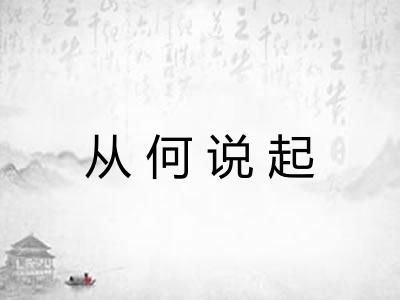 从何说起 从何说起