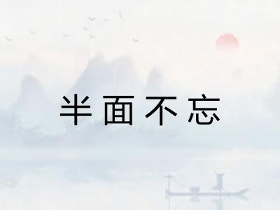半面不忘