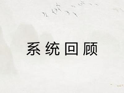 系统回顾