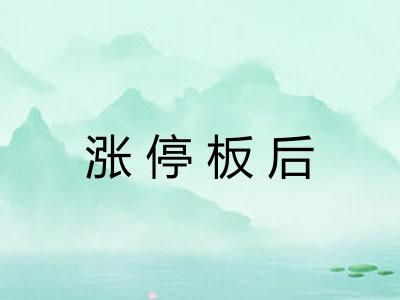 涨停板后 涨停板后