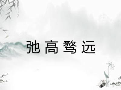 弛高骛远 弛高骛远