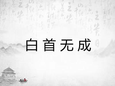 白首无成 白首无成