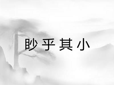 眇乎其小 眇乎其小