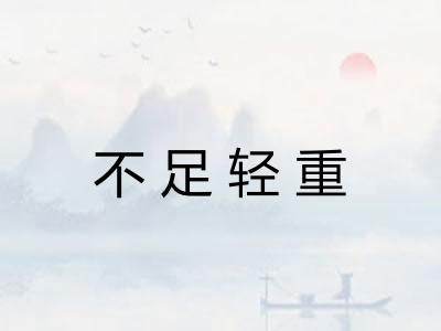 不足轻重 不足轻重
