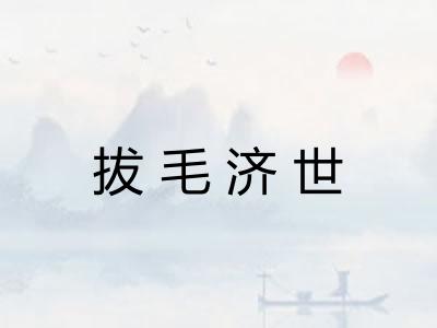 拔毛济世