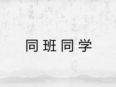 同班同学 同班同学