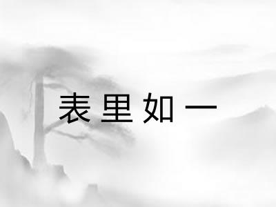 表里如一