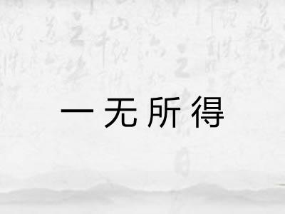 一无所得