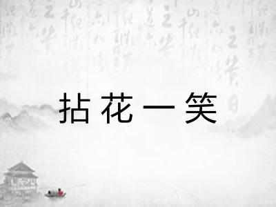 拈花一笑 拈花一笑