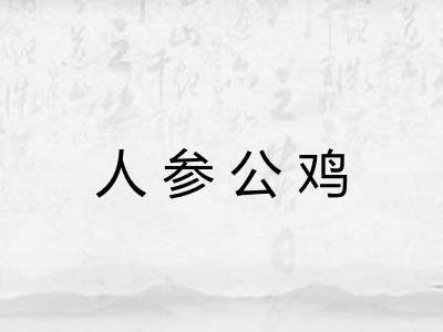 人参公鸡 人参公鸡