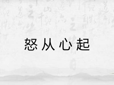 怒从心起