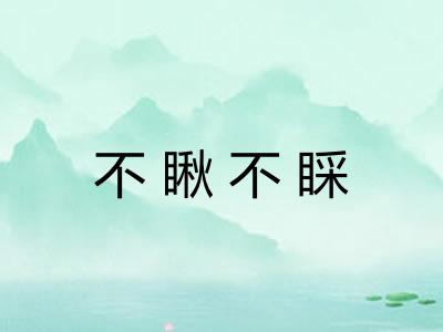 不瞅不睬 不瞅不睬