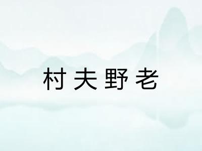 村夫野老