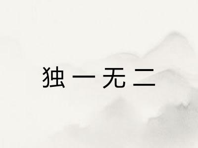 独一无二 独一无二