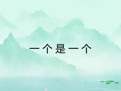 一个是一个