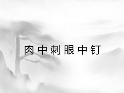 肉中刺眼中钉 肉中刺眼中钉